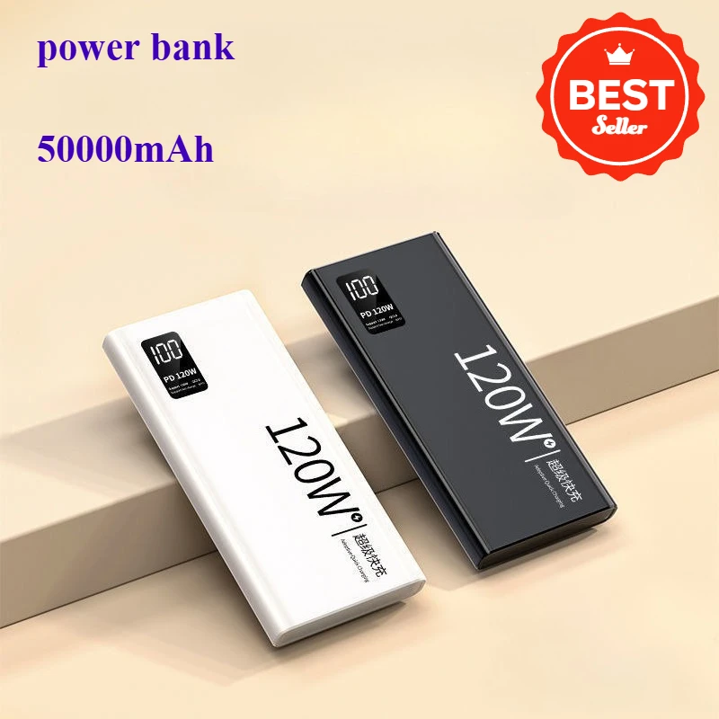 아이폰 샤오미 삼성용 120W 초고속 충전 보조배터리 50000 대용량 휴대용 외장 배터리