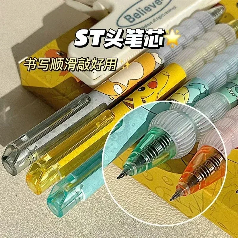 5-teiliges Set mit niedlichen Anime-Gelstiften, Kawaii-Stifte mit ausziehbarem Stiftmechanismus und schwarzer Tinte, ideal als Schulbedarf und Geschenk für den Unterricht. – Detail 5