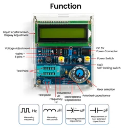 고정밀 디지털 인덕턴스 및 커패시턴스 측정기 LCD 주파수 계량기, USB 데이터 케이블, DIY 키트, DC5V