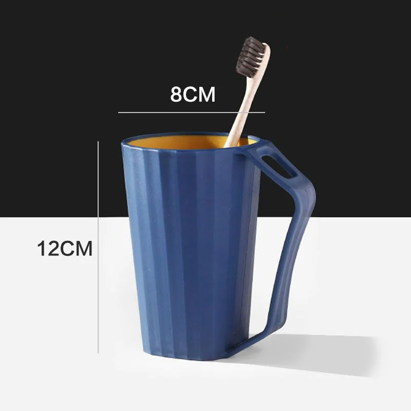 Portable Mug Toothbrushing Cup With Handle Toothbrush Holder Plastic Drinking Tumblers Bathroom Set for Travel Lover Couple Kids