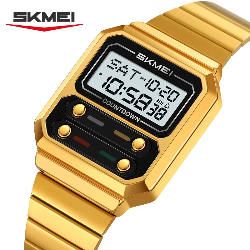 SKMEI 2448 Luxury Time Alarm Sport Digital Electronic Retro Watch For Women Waterproof Chrono Wristwatch zegarek męski Clock