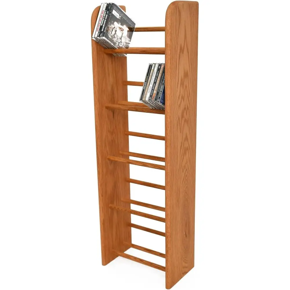 

Стеллаж для хранения CD-дисков Wood Shed Hill серии 04, в стиле Dowel, из натурального дуба, полки для хранения и демонстрации, ручная работа, сделано в США