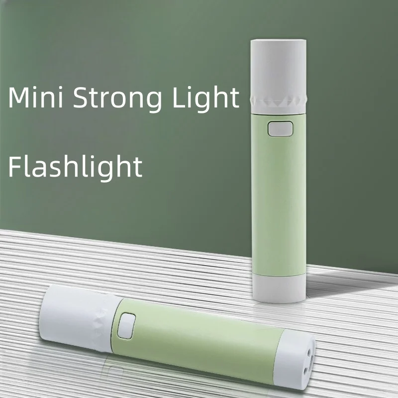 

Mini Flashlight LED Zoom Dimming Ultra Bright Keychain Flashlight Portable Emergency Lighting Type-C Rechargeable Travel Camping