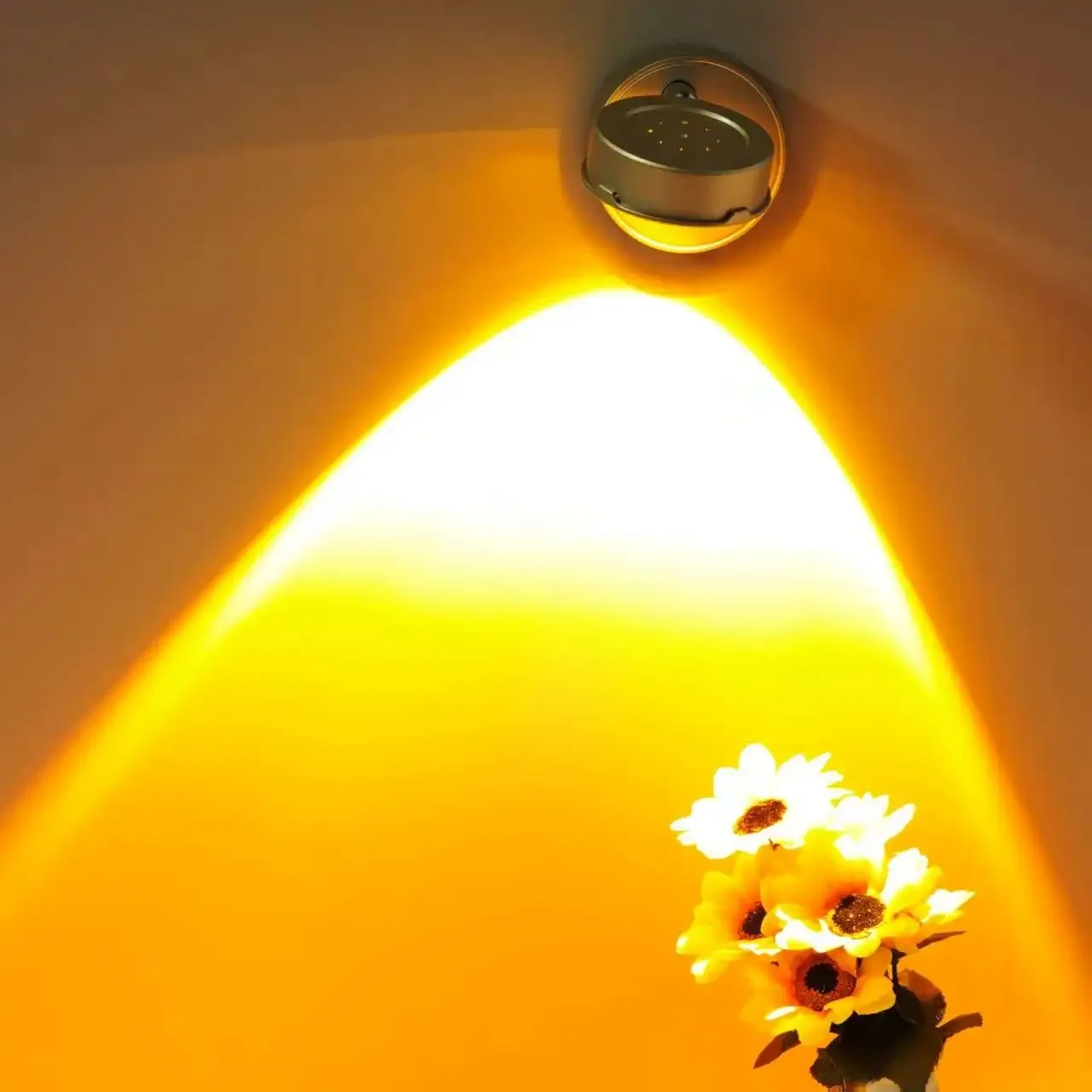 LED Rechargeable Magnetic Sunset Projection Wall Light No Wiring No Punching Hole Rotatable Touch Dimming Sunset Ambient Light