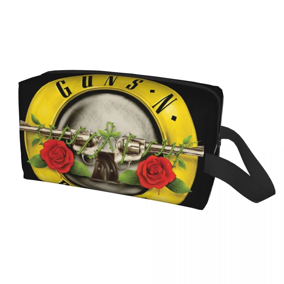 Guns N Rose Logo Heavy Metal Makeup Bag for Women Travel Cosmetic Organizer Fashion Storage Toiletry Bags