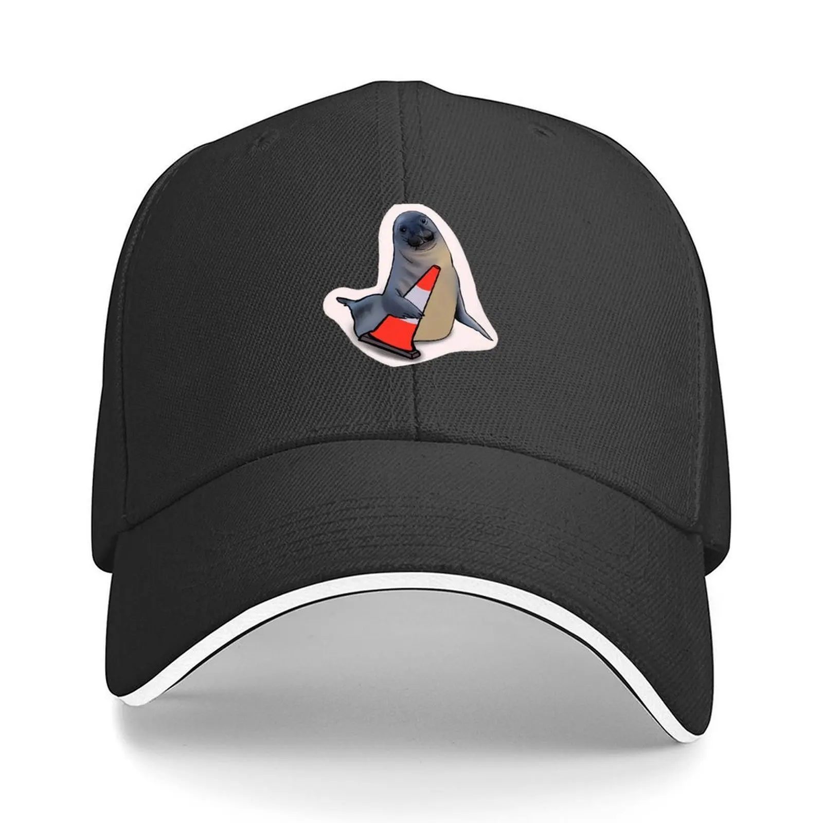 

Neil the Seal with Traffic Cone Baseball Cap Sunscreen tactical cap Hip Hop Ball Cap Trucker Hats For Men Women's