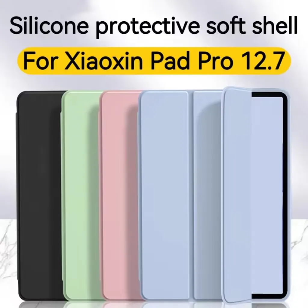 For Lenovo 12 7 Case Leather silicone back folding smart case Lenovo Xiaoxin Pad Pro 12 7 12.7 Case tb370fu tb371fc