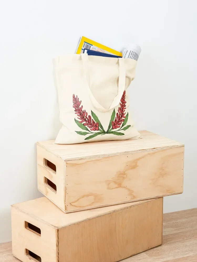 حقيبة حمل على شكل زهرة الزنجبيل الأحمر، حقيبة قابلة للطي وقابلة لإعادة الاستخدام، حقيبة يد مخصصة للمتسوقين #4