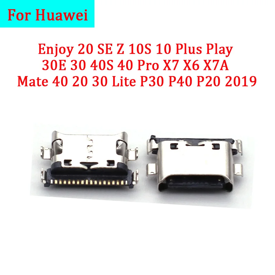 10pcs USB Charger Dock Plug Connector For Huawei Enjoy 20 SE Z 10 S Plus Play 30 E X6 X7A 40 S Pro Mate 40 20 30 Lite P30 P40