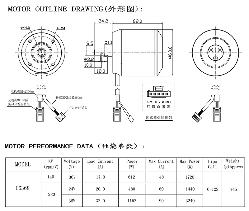 Imagem -06 - Potência Scooter Elétrico do Motor 1400w 280kv Rpm dc Motor sem Escova Motor do Cubo da Roda Motor Impulsionador Elétrico H6368 de Alta