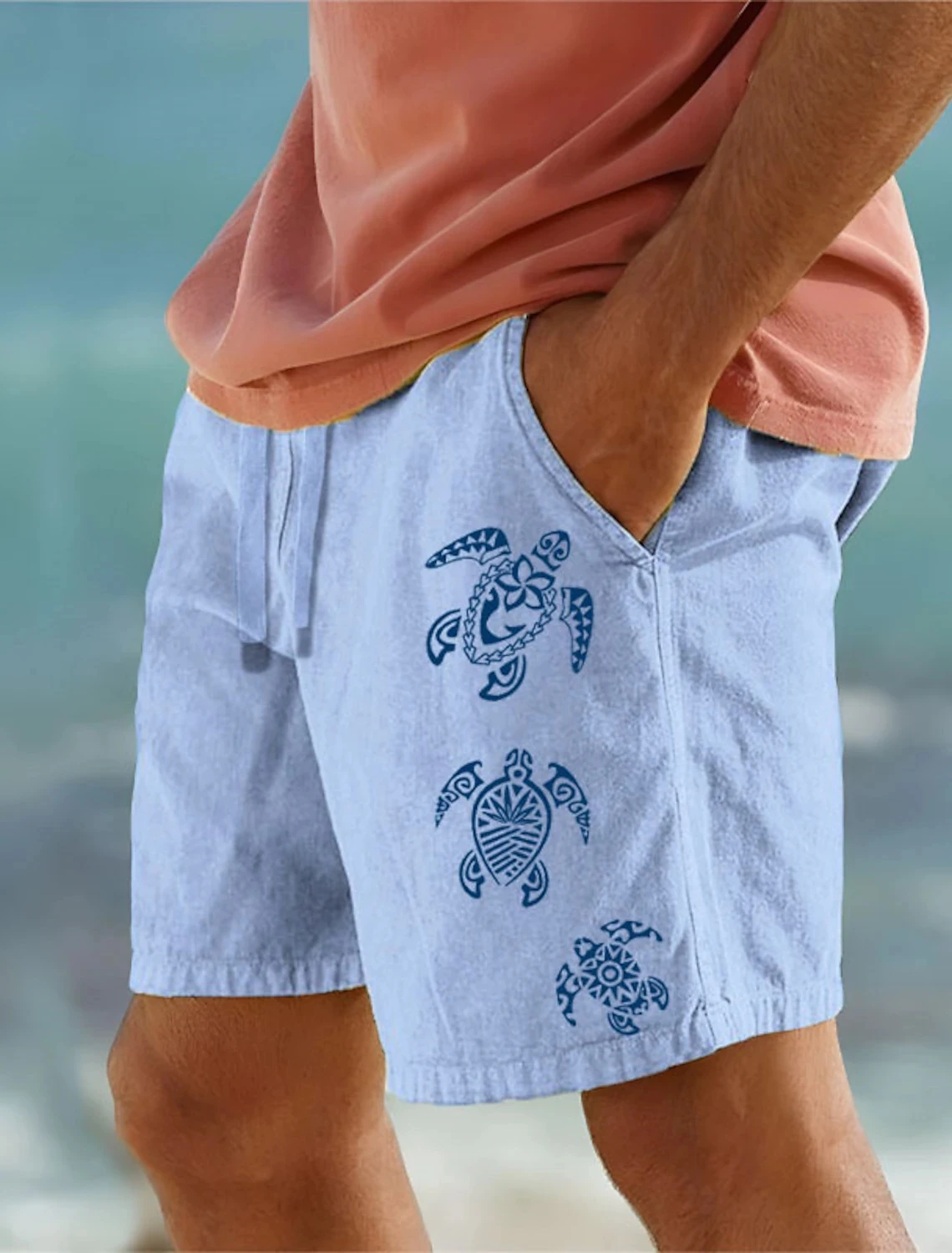 Men's Beach Pants Three Little Turtles 3D Printed Shorts Men's Summer Breathable Shorts Fitness Street Shorts Men Ropa Hombre