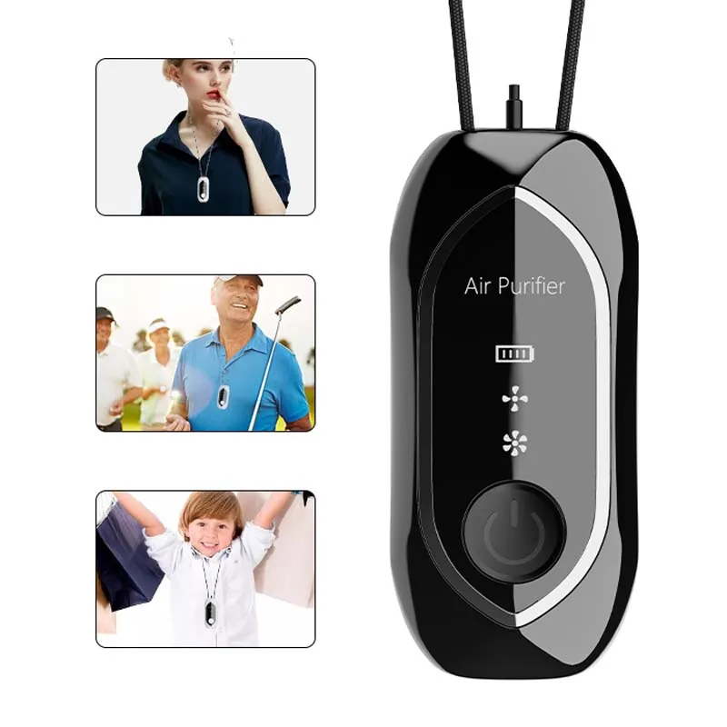 Air Purifier Wearable Personal USB Rechargeable Air Cleaner Purifier High Efficiency Energy Saving Negative Ions
