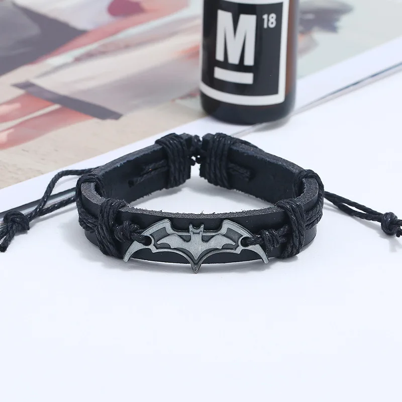New stylish and simple men\'s and women\'s leather bracelets Halloween alloy Bathand accessories pair with couples