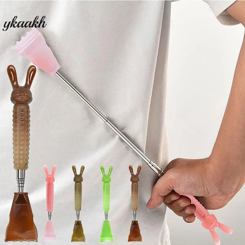 

54cm 2 In 1 Scalable Body Scrabber Retractable Portable Tickler Cute Rabbit Acupoint Massager Tool Nose Health Care Equipment