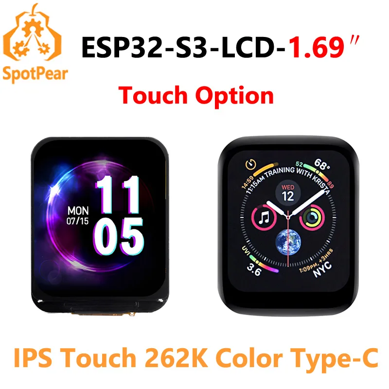 Waveshare ESP32-S3 1.69inch Touch LCD Option 240×280 Pixels Supports WiFi/Bluetooth