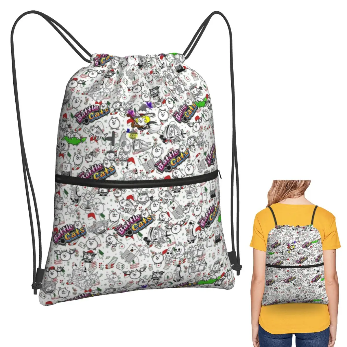 حقائب ظهر Battle Cats كاجوال محمولة برباط حقيبة تخزين حقائب كتب للسفر والمدرسة #1