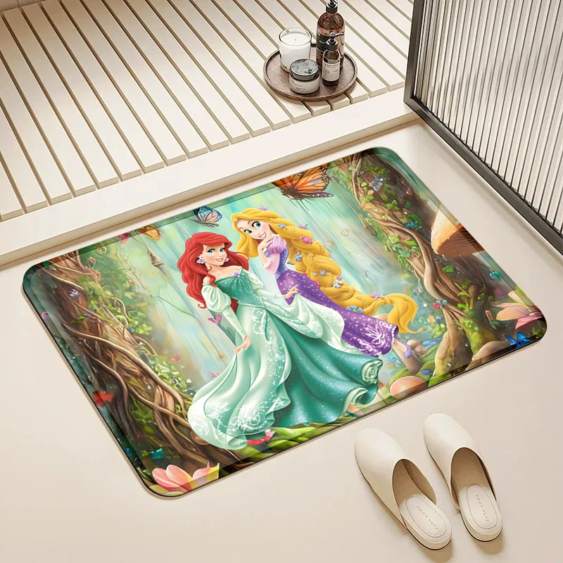 

Disney Ariel & Rapunzel Door Mat Non-Slip Soft Floor Rug for Home Kids Room Bathroom Decor