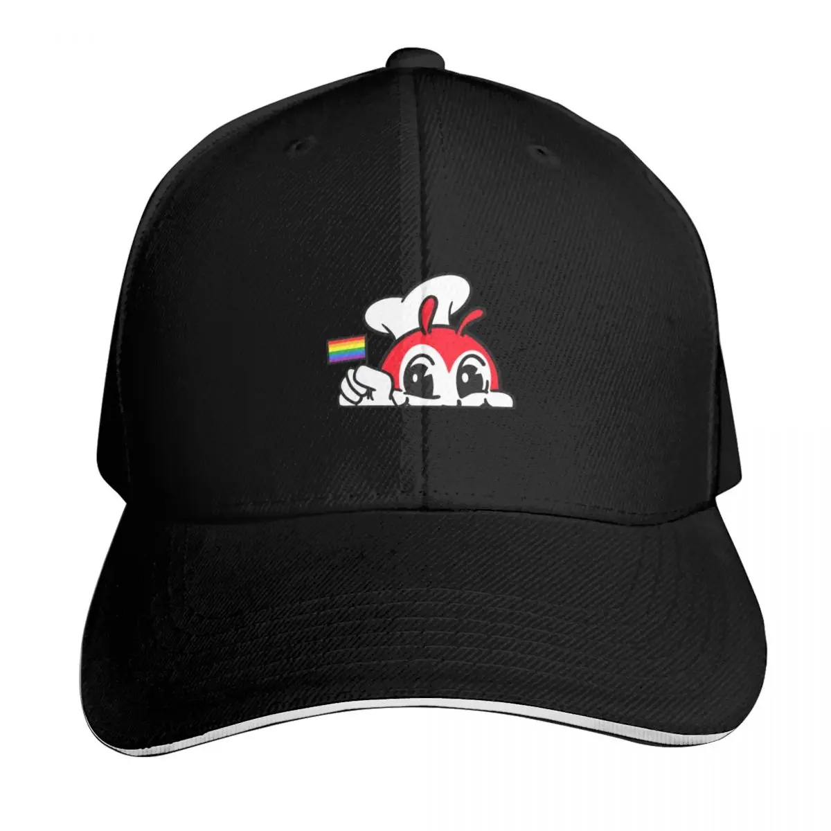 JOLLIBEE PEEKING GAY PRIDE FLAG FILIPINO BACK PRINT Baseball Cap Men Women Casual Summer Sport Sun Cap