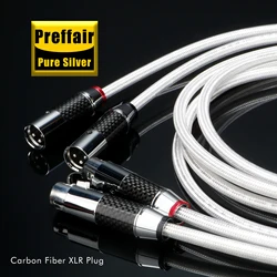 Rca Cable HiFi 5N Pure Silver Rca Male to Male Cable 18AWG Solid PSS Pure Silver Core Rca Audio Cable Carbon Fiber Plug preffair