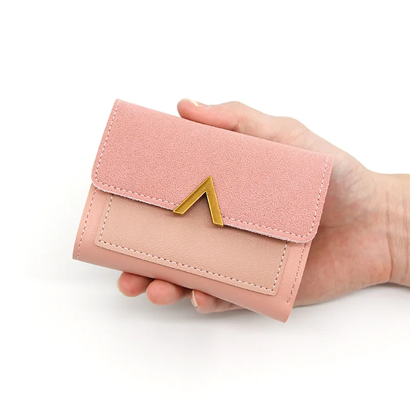 Women's Wallet Retro V Shape Short Wallet Trend Small Fashion Purse Coin Purse Ladies Card Bag