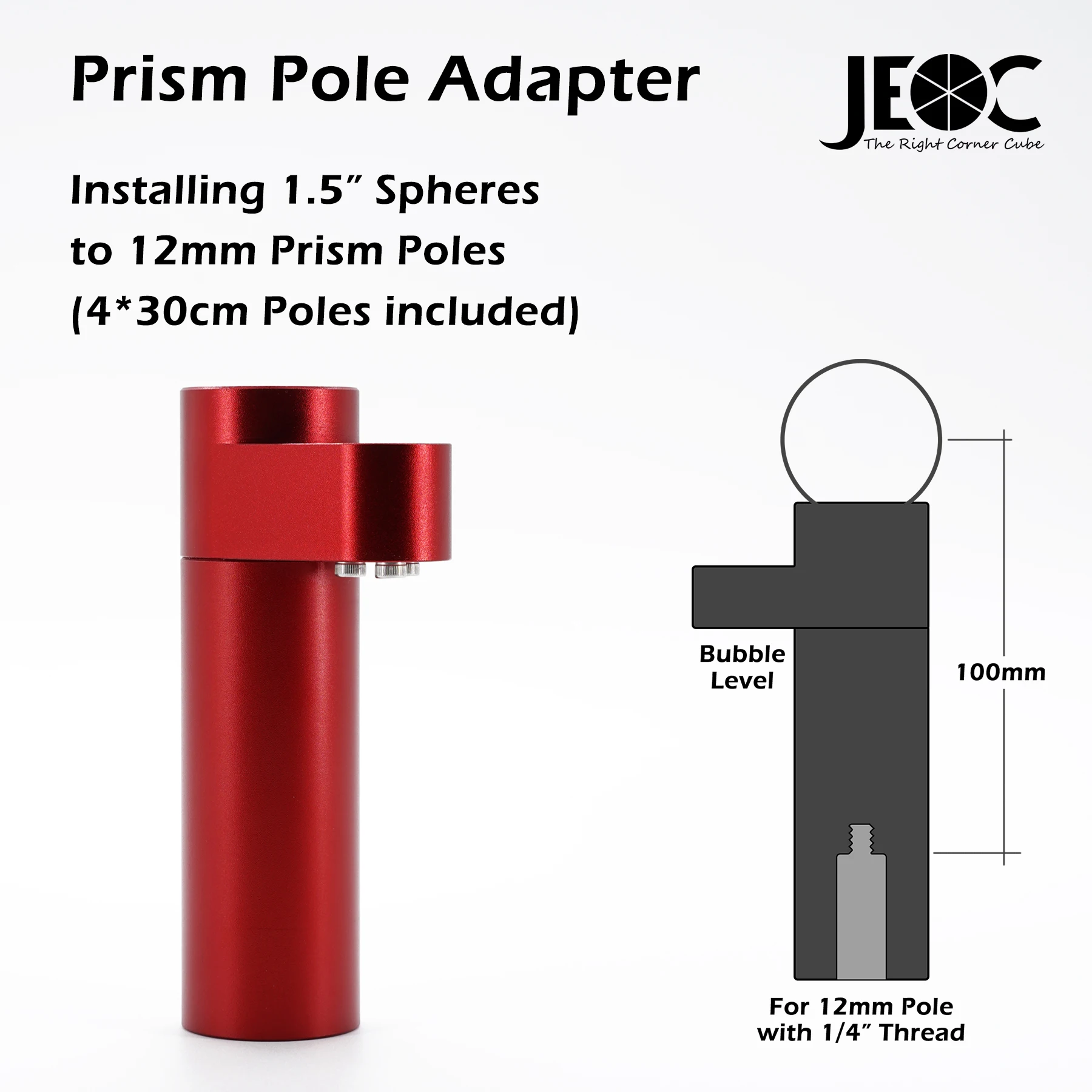 Imagem -04 - Jeoc Manípulo para Smr de 15 e Refletor de Bola Adaptador de Extensão com 4*30cm Polos de 4