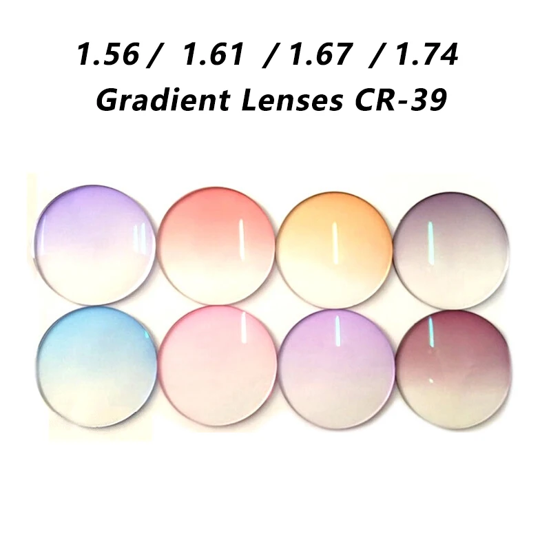 

1.56 1.61 1.67 1.74 Single Vision Prescription Colorful Myopia Hyperopia Prescription Lens Aspheric Sunglasses Lenses Man Woman