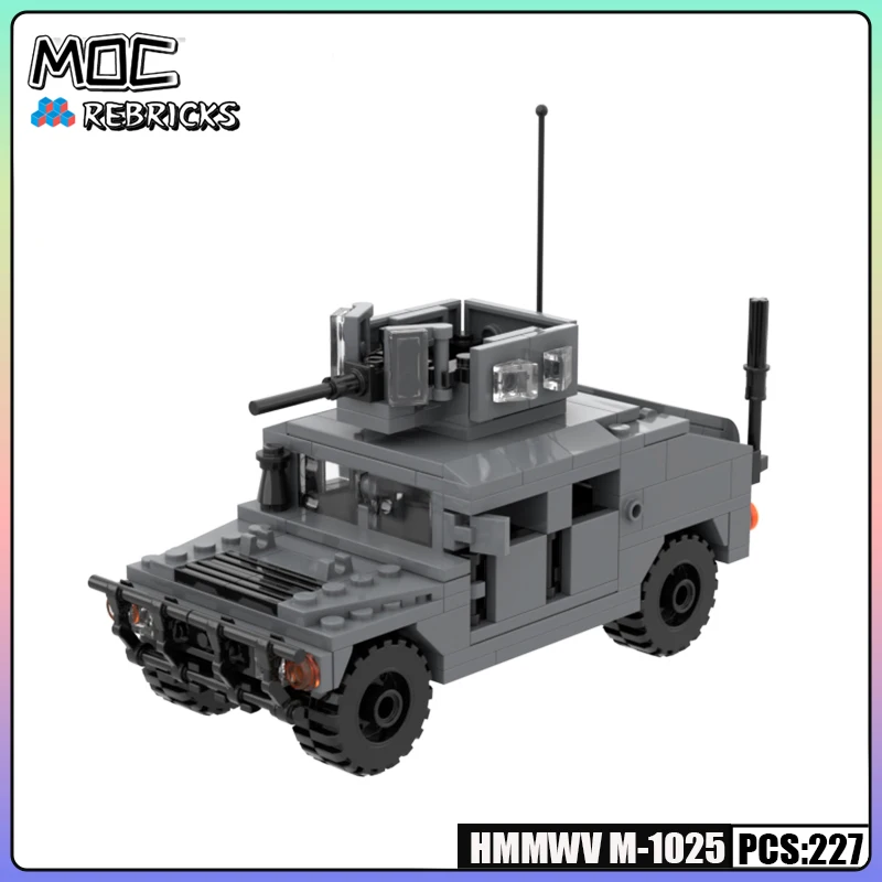 

MOC Military Series US Army Fight Hummer M-1025 Building Block Assembly Model DIY Boy Toys Collection Hobbies Christmas Gifts