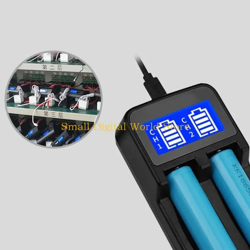 77UB LCD Universal Battery 2-Slot for 18650/18490/18350/17670/18350/17670