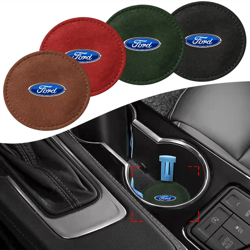 Car Styling  Car Logo Coaster Water Cup Seat Cushion Anti Slip Pad For Ford Carnival Fox Figo Mondeo Escort Fusion Flex Vertrek