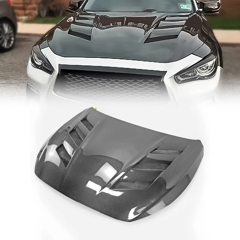 For Infiniti Q50 V37 AM Type Front Vented Hood Engine Cover Replacement Hood Auto Exterior Body Panel Aero Accessories
