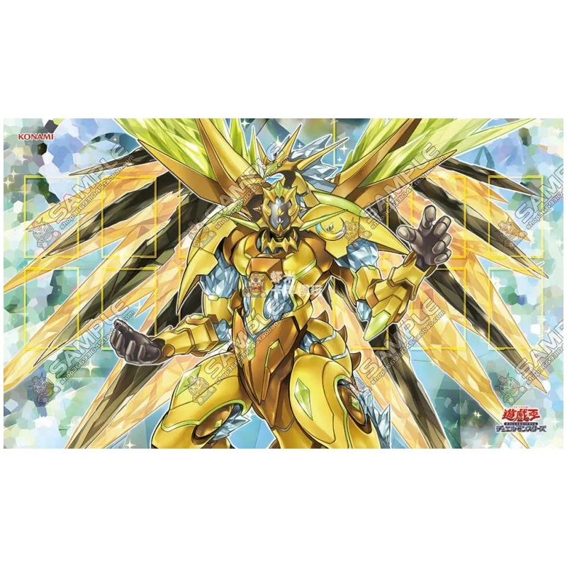 Yu-Gi-Oh! Crystron Series 600x350mm Single Player Playmat Crystron Quariongandrax Stitched Edge Rubber Board Game Mat Toy Gifts