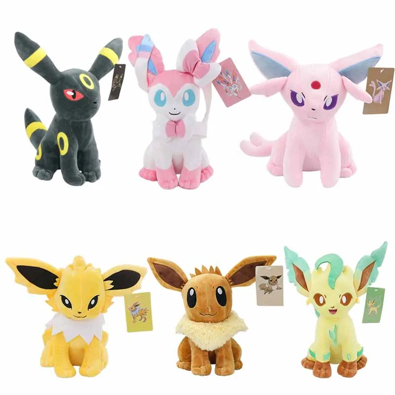 Eevee Family Plush Toy Sylveon Umbreon Espeon Leafeon  Jolteon Cartoon Anime Soft Stuffed Doll Christmas Halloween Gifts