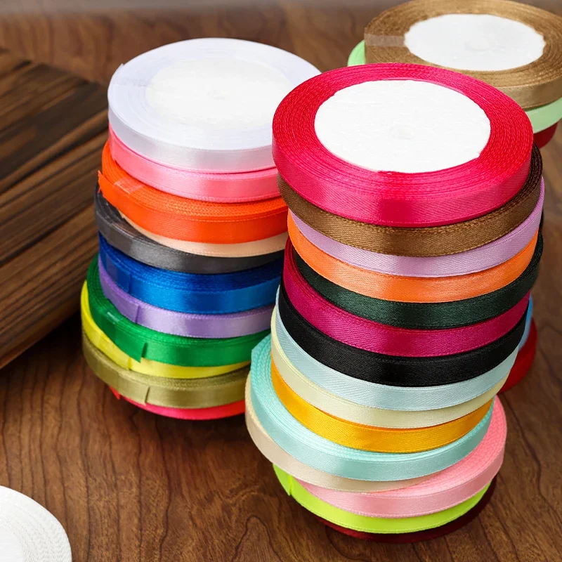 Satin Ribbon 22Meters/Roll 10mm Gift Wrap Bow Handmade DIY Craft Christmas Wedding Party Decoration
