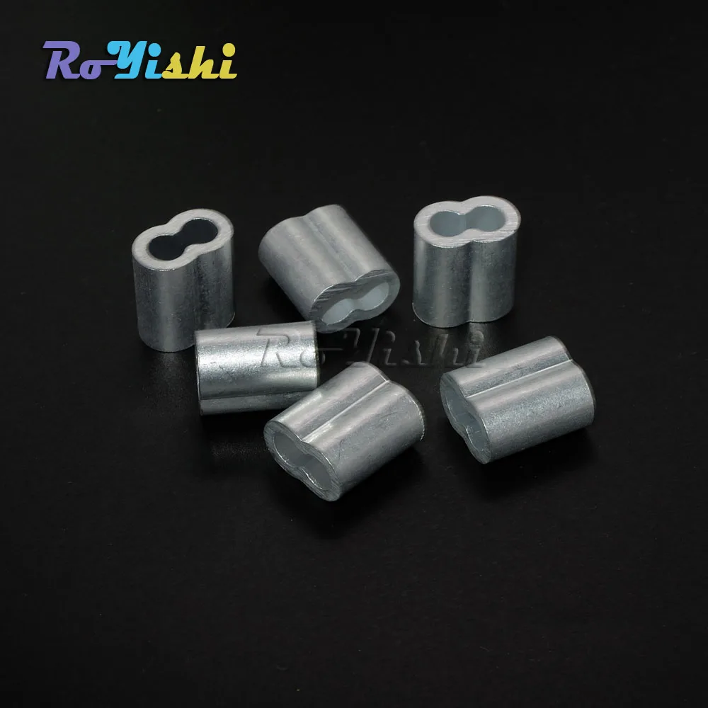 100pcs/pack 3mm Aluminum Cable Crimps Sleeves Rope Clip Fittings Loop Sleeve