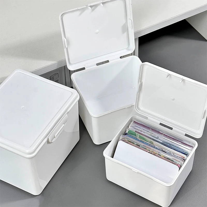 Korean Acrylic Storage Box Card Korean Photocard Storage Box Photo Card Organizer Compartment Flip-top Storage Box