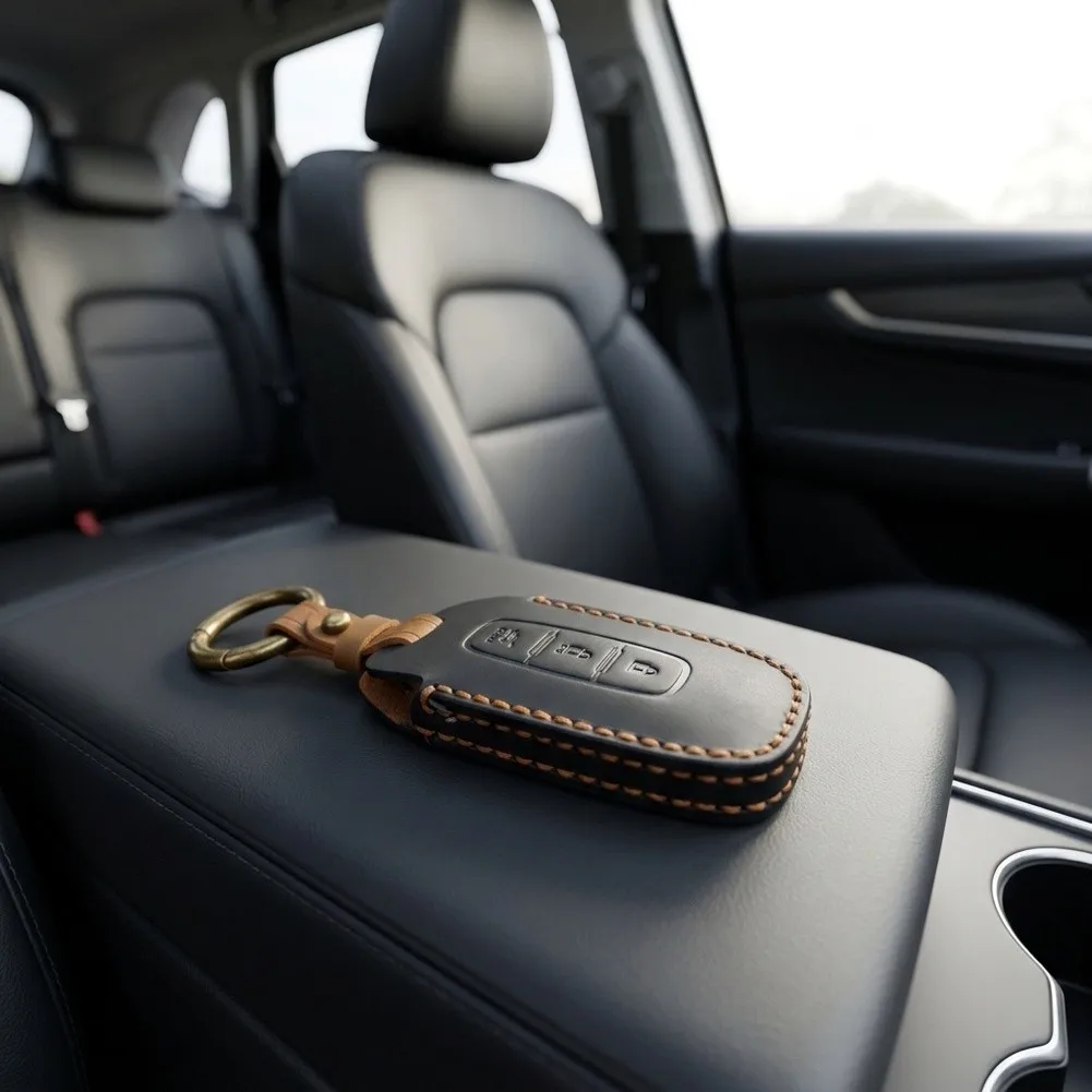 Long lasting Cowhide Car Key Case Suitable for Nissan Qashqai Altima for X for trail Prevents Scratches Enhances Key Longevity