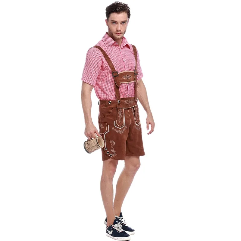 Halloween Deutschland Herren Oktoberfest Bierkostüm Bayerisches Traditionelles Festival Deluxe Cosplay Karneval Party Lederhosen Shorts – Detail 11