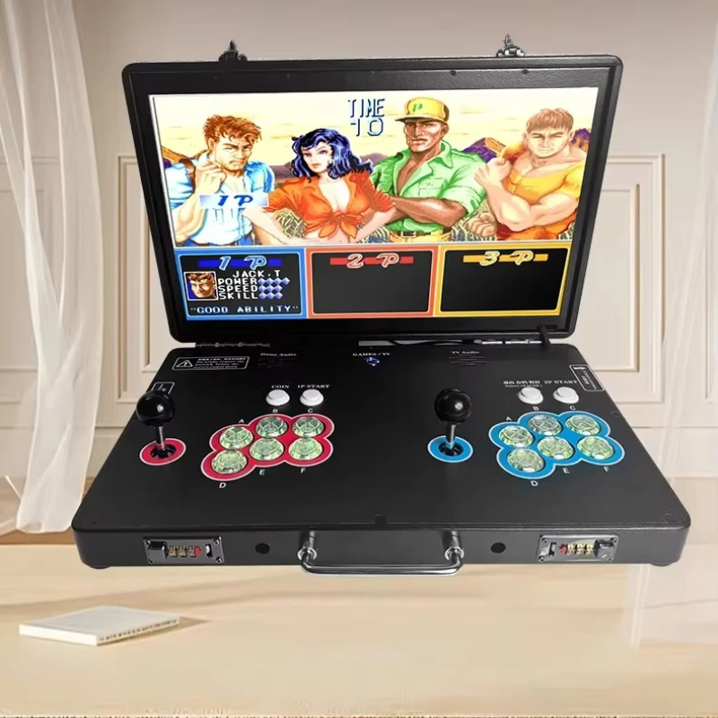 21-Inch screen dual-player all-in-one arcade game console home desktop portable 1 year children's English