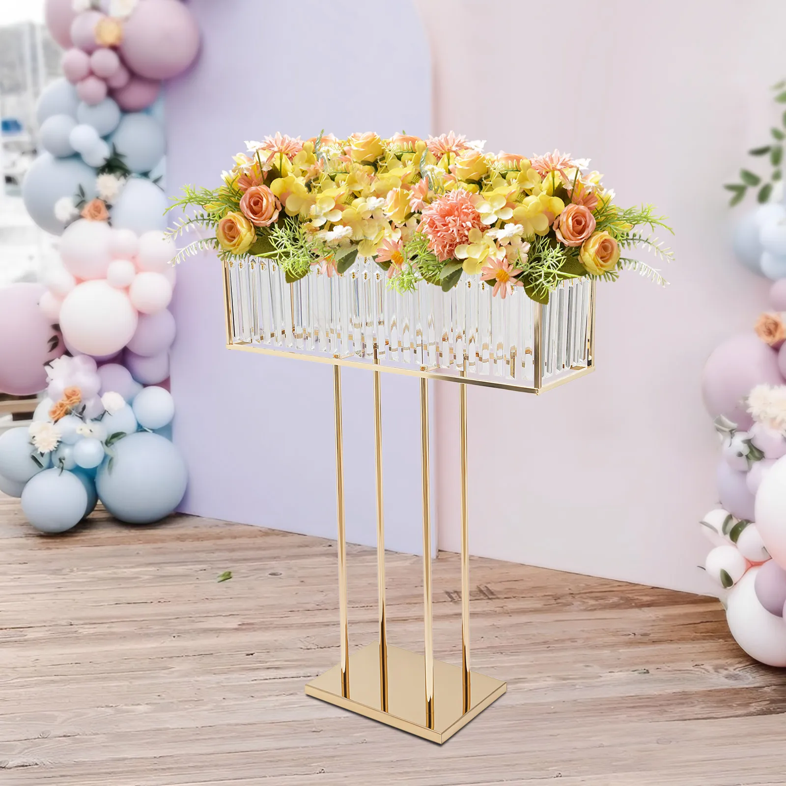 8-10kg 70*90cm support de fleur de mariage support de fleur en cristal de mariage support de fleur en cristal pour une célébration de fête d'anniversaire de mariage