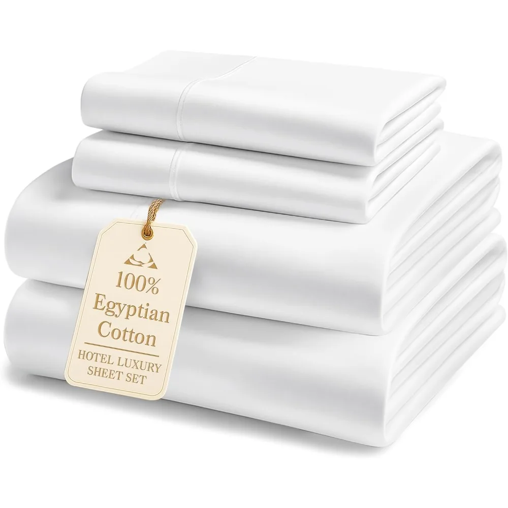 

LANE LINEN 100% Egyptian Cotton King Sheets Set – 4 Piece Sateen Weave Bed Sheets, Ultra Soft, 16 Deep Pocket, Luxury King Size