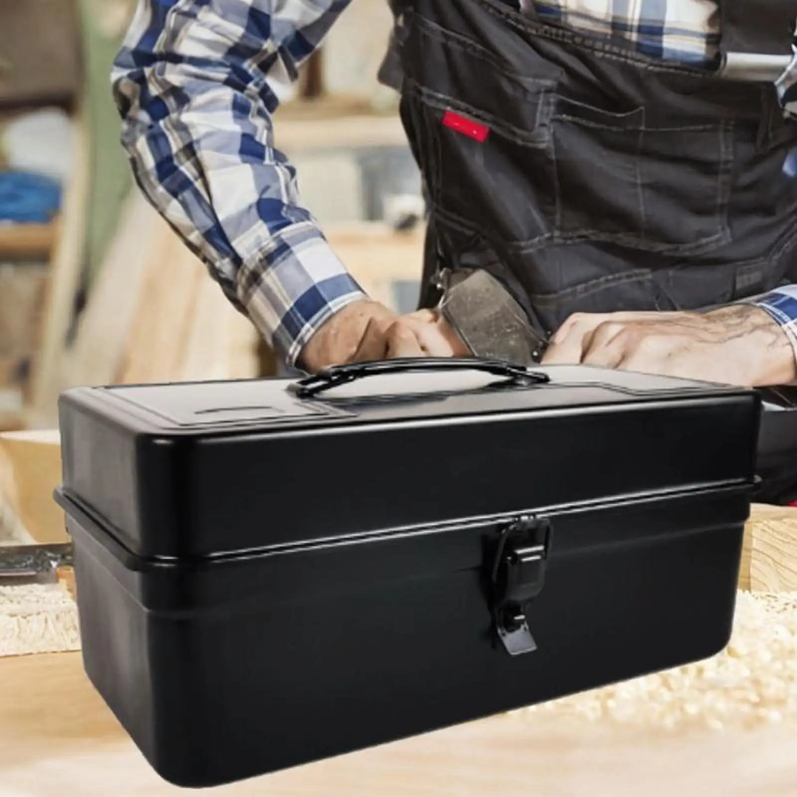 

Ящик для инструментов, винтажный футляр для хранения железной фурнитуры для мастерской, гаража