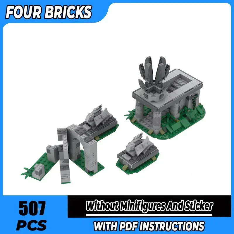 

Moc Building Block Magical Rings Movie Scene AmonHen Model Technology Bricks DIY Assembly Castle Street View Toys Children Gifts