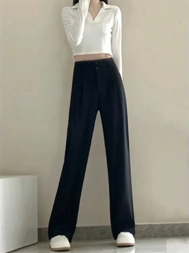 S-3XL Pants Women Solid High Waist All-match Office Lady Korean Fashion Drape Classic Prevalent Summer Trousers Simple Daily