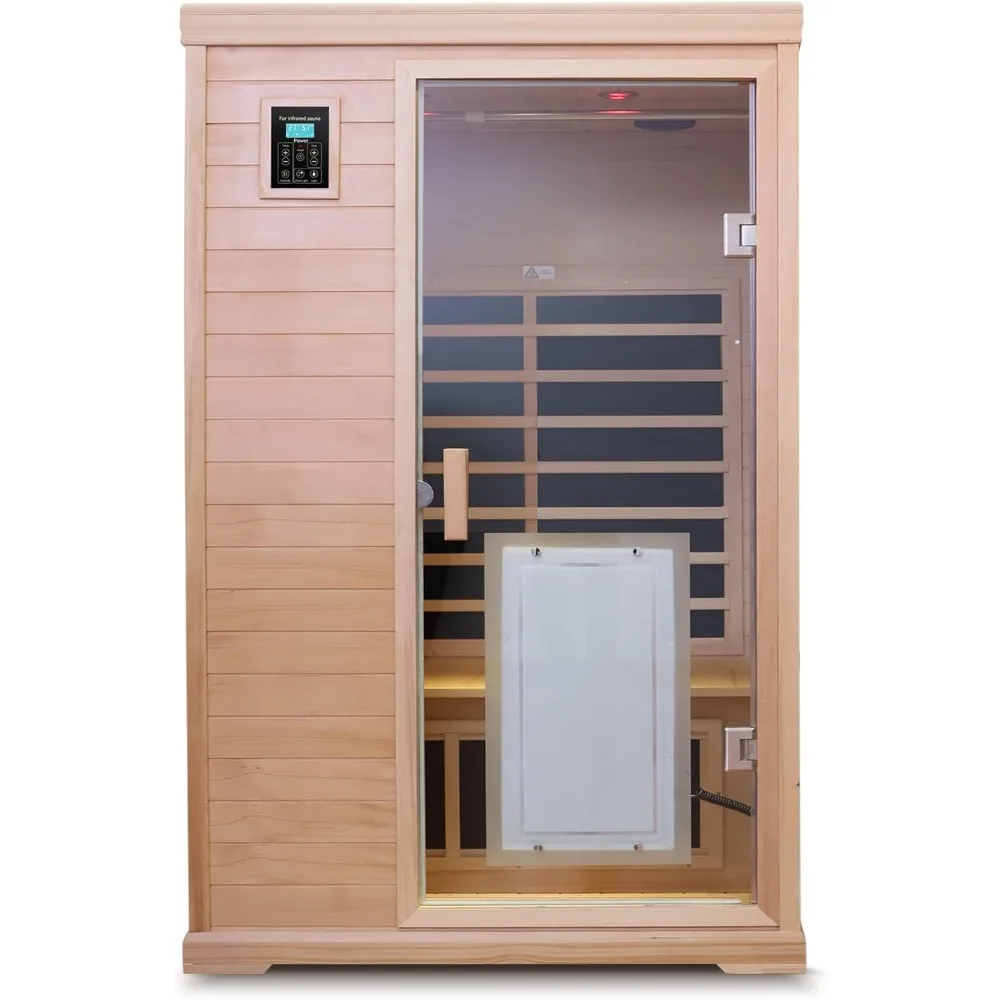 

2 Person Far Infrared Sauna for Home, Low EMF Sauna, Chromotherapy, Bluetooth, LED, Canadian Hemlock Sauna, Indoor Saunas