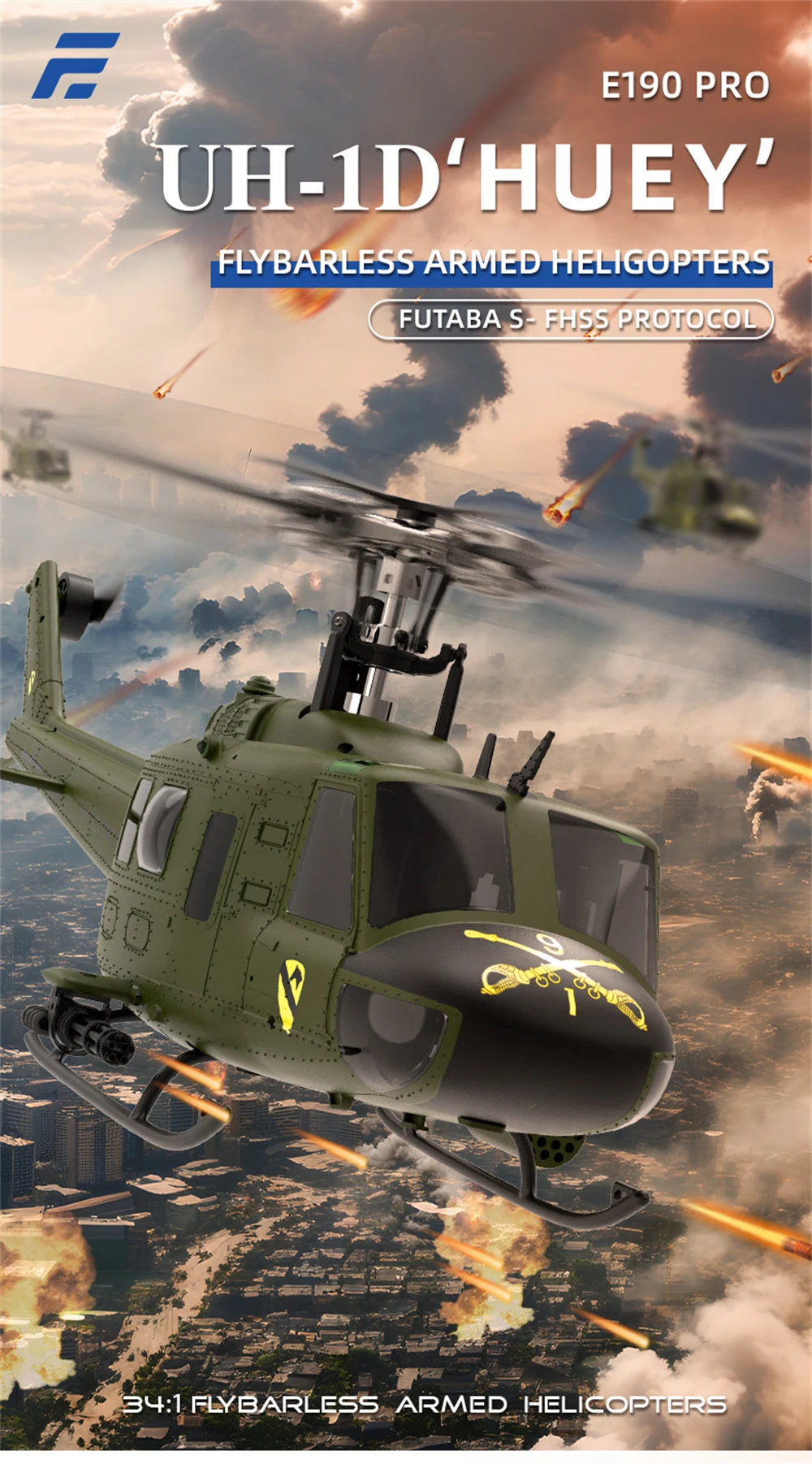 Eachine E190 PRO UH-1 6-Channel RC Helicopter Brushless Motor GPS