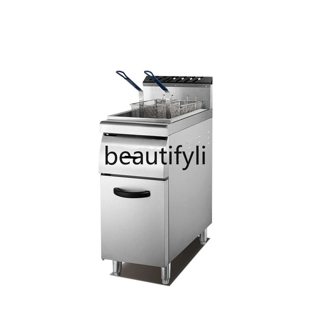 

Commercial large-capacity fryer, single-cylinder single-screen gas fryer, temperature-controlled furnace
