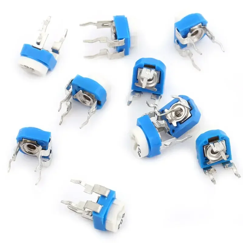 ทริมเมอร์ตัวต้านทานตัวแปรปรับอิเล็กทรอนิกส์อุปกรณ์ไฟฟ้าอะไหล่โพเทนชิออมิเตอร์แนวนอน