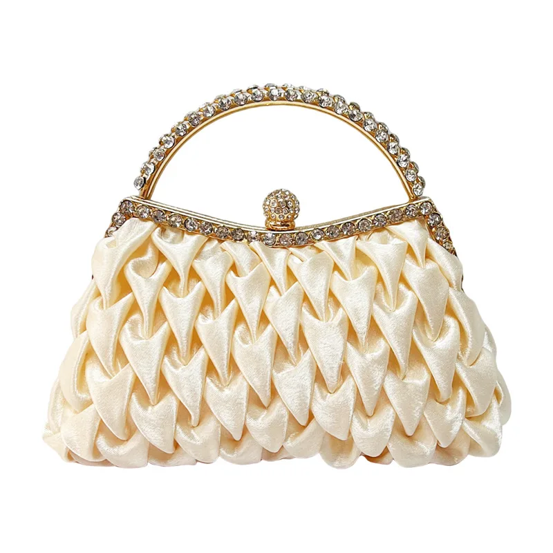 

Meet You Fashion Diamond-studded Handbag Folding Silk Cotton Design Women's Easy Opening Clutch Bag Party Dance Wedding Dinner