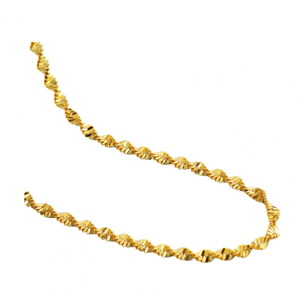 Women Golden Chain Necklace Glittering Golden Women's Necklace with Adjustable Length Alloy Chain Elegant Prom Jewelry Accessory