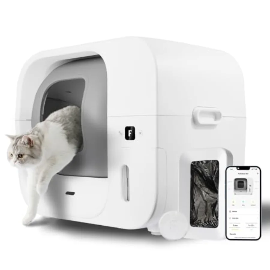 True Odor-Free Self Cleaning and Packing Litter Box, Automatic Cat Litter Box with Self-Pack and Refill System, APP Control, Ex